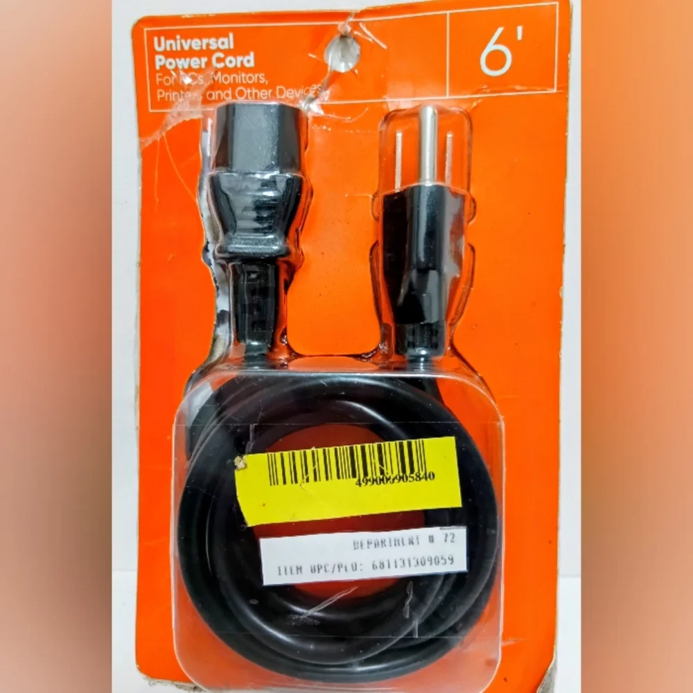 ONN Running Black Universal Power Cable